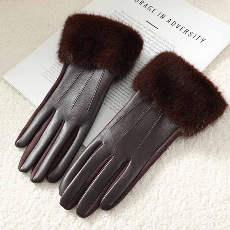 Leather Driving Glove - Роскошные женские зимние перчатки из искусственной